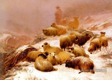  hiver Tableau - Le mouton d’hiver mouton animaux de ferme Thomas Sidney Cooper